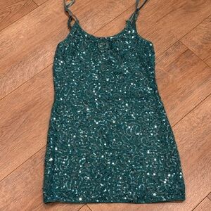 Daytrip Turquoise Sequin Lace Blouse